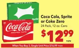 Vallarta Supermarkets Coca Cola, Sprite or Coke Zero offer