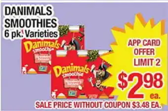 Torres Supermercado Danimals Smoothies 6 pk Varieties offer