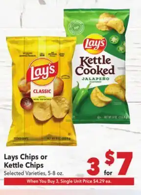 Vallarta Supermarkets Lays Chips or Kettle Chips offer