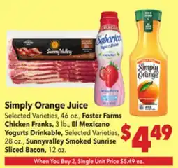 Vallarta Supermarkets Simply Orange Juice offer