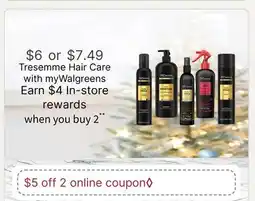 Walgreens Tresemme Hair Care with myWalgreens offer