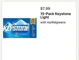 Walgreens 15-Pack Keystone Light offer