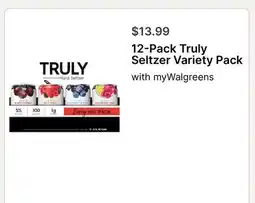 Walgreens 12-Pack Truly Seltzer Variety Pack offer