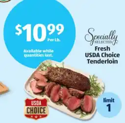 Aldi Specially SELECTED Fresh USDA Choice Tenderloin offer