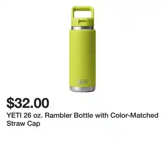 Dick's Sporting Goods YETI 26 oz. Rambler Bottle with Color-Matched Straw Cap offer