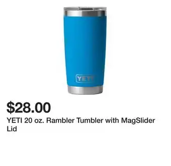 Dick's Sporting Goods YETI 20 oz. Rambler Tumbler with MagSlider Lid offer