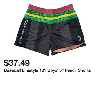 Dick's Sporting Goods Baseball Lifestyle 101 Boys' 5 Pencil Shorts offer
