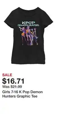 Kohl's Girls 7-16 K Pop Demon Hunters Graphic Tee offer