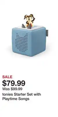 Kohl's tonies Starter Set with Playtime Songs offer