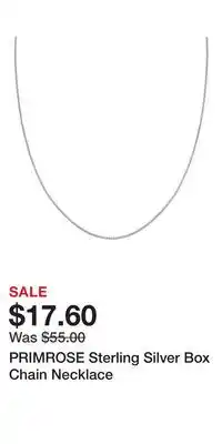 Kohl's PRIMROSE Sterling Silver Box Chain Necklace offer