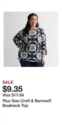 Kohl's Plus Size Croft & Barrow Boatneck Top offer