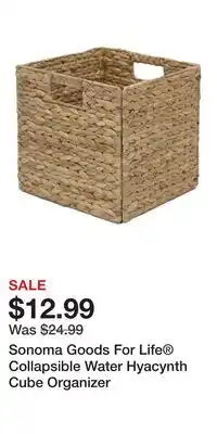 Kohl's Sonoma Goods For Life Collapsible Water Hyacynth Cube Organizer offer