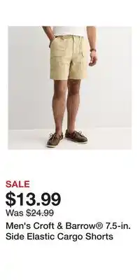 Kohl's Men's Croft & Barrow 7.5-in. Side Elastic Cargo Shorts offer