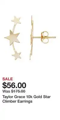Kohl's Taylor Grace 10k Gold Star Climber Earrings offer