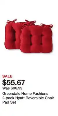 Kohl's Greendale Home Fashions 2-pack Hyatt Reversible Chair Pad Set offer