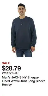 Kohl's Men's JACHS NY Sherpa-Lined Waffle-Knit Long Sleeve Henley offer