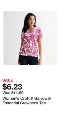 Kohl's Women's Croft & Barrow Essential Crewneck Tee offer