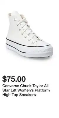 Kohl's Converse Chuck Taylor All Star Lift Women's Platform High-Top Sneakers offer