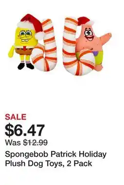 Petsmart Spongebob Patrick Holiday Plush Dog Toys, 2 Pack offer