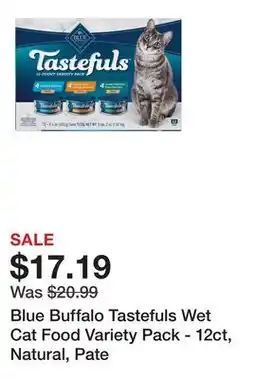 Petsmart Blue Buffalo Tastefuls Wet Cat Food Variety Pack - 12ct, Natural, Pate offer
