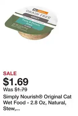 Petsmart Simply Nourish Original Cat Wet Food - 2.8 Oz, Natural, Stew, Grain Free offer