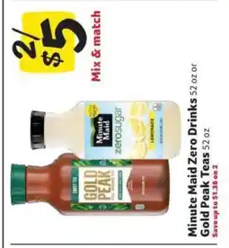 Winn Dixie Minute Maid Zero Drinks or Gold Peak Teas offer