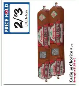 Winn Dixie Cacique Chorizo offer