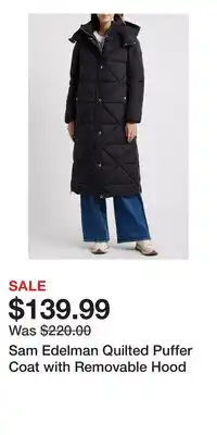 Nordstrom Sam Edelman Quilted Puffer Coat with Removable Hood offer
