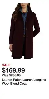 Nordstrom Lauren Ralph Lauren Longline Wool Blend Coat offer