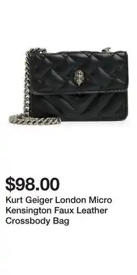 Nordstrom Kurt Geiger London Micro Kensington Faux Leather Crossbody Bag offer