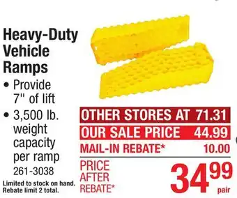 Menards Heavy-Duty Vehicle Ramps offer