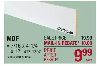 Menards MDF offer