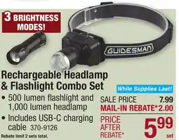 Menards Rechargeable Headlamp & Flashlight Combo Set offer