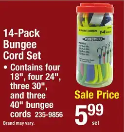 Menards 14-Pack Bungee Cord Set offer
