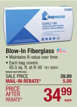 Menards Blow-In Fiberglass offer