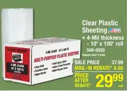 Menards Clear Plastic Sheeting offer
