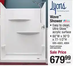 Menards Wave Shower offer