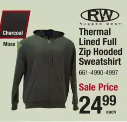 Menards Thermal Lined Full Zip Hooded Sweatshirt offer