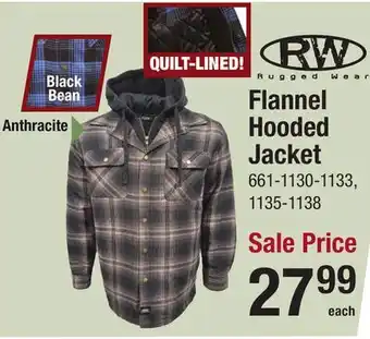 Menards Flannel Hooded Jacket offer