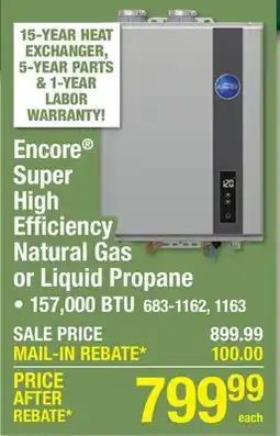 Menards Encore Super High Efficiency Natural Gas or Liquid Propane offer