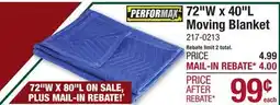 Menards 72W x 40L Moving Blanket offer