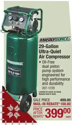 Menards 29-Gallon Ultra-Quiet Air Compressor offer