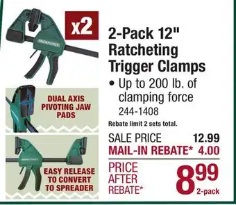 Menards 2-Pack 12 Ratcheting Trigger Clamps offer