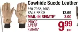 Menards Cowhide Suede Leather offer