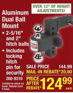 Menards Aluminum Dual Ball Mount offer