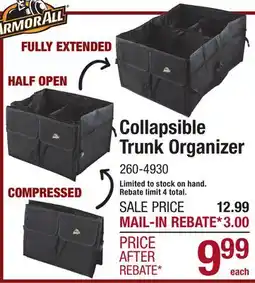 Menards Collapsible Trunk Organizer offer