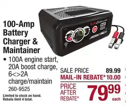 Menards 100-Amp Battery Charger & Maintainer offer