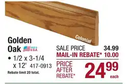 Menards Golden Oak offer