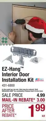 Menards EZ-Hang Interior Door Installation Kit offer