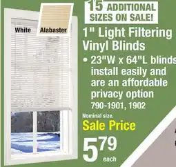 Menards 1 Light Filtering Vinyl Blinds offer